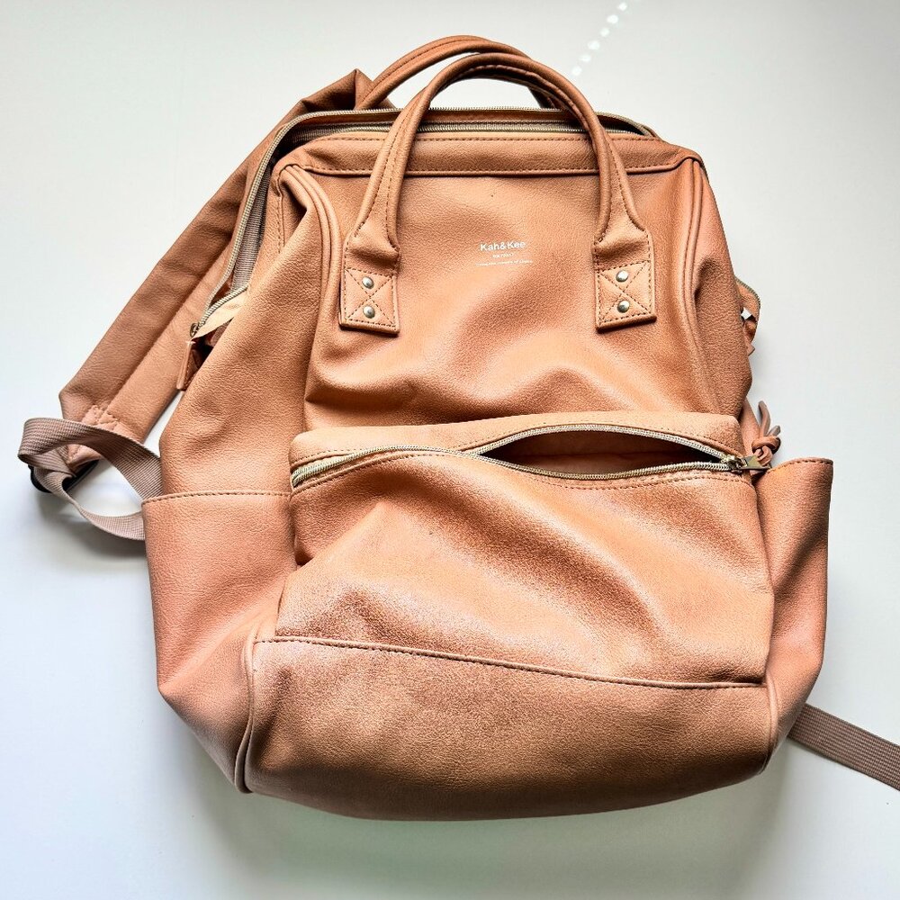 Kah&Kee Faux Leather Backpack/Diaper Bag